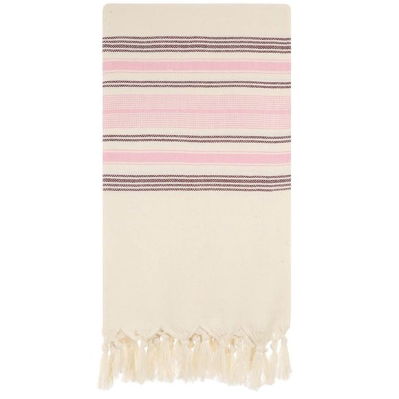 Citizens of the Beach Other - Bamboo & Turkish Cotton Baby Pink Striped Bath Towel - Citizens of the Beach